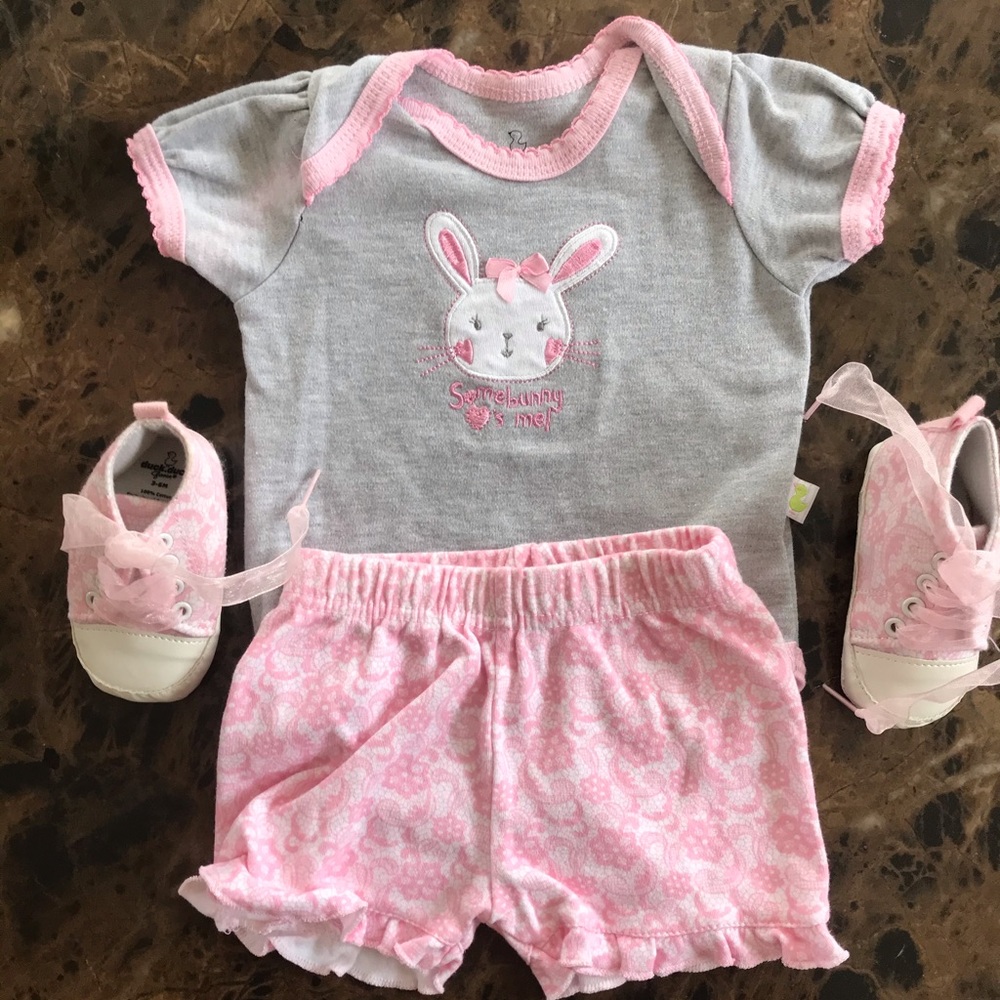 Duck-Duck Goose 3 piece baby girl outfit